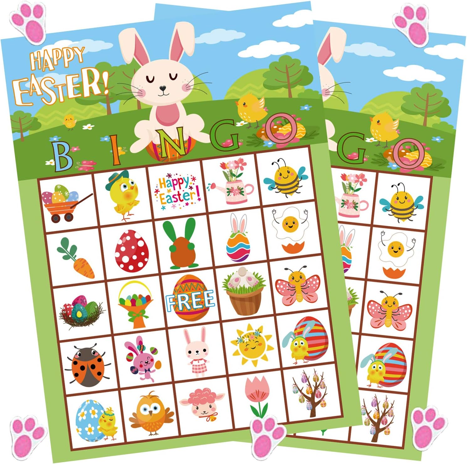 Funnlot Easter Games for Party Easter Bingo Game for Kids with 24 Players Easter Party Supplies for Family Classroom Activities