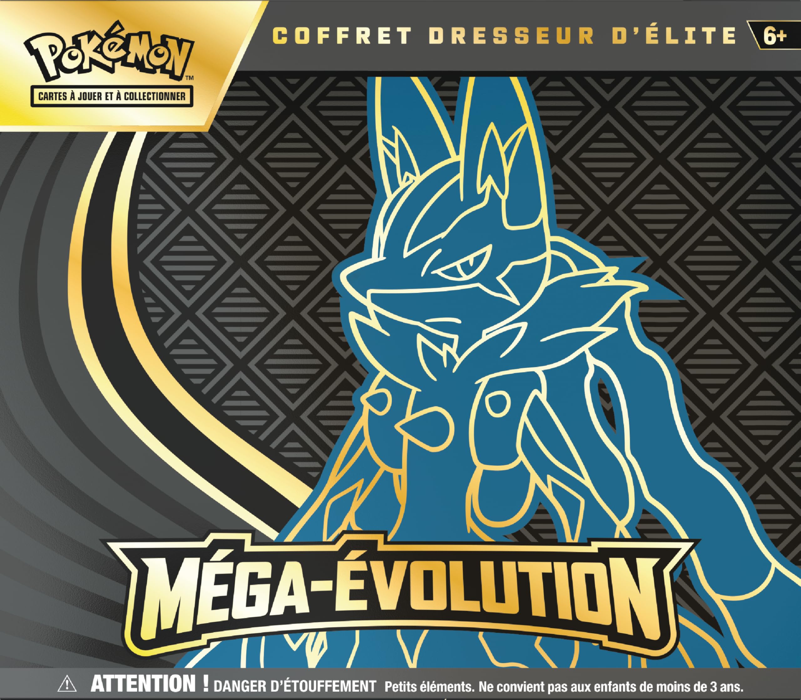 Pokémon : Coffret Dresseur d’élite Méga-Évolution – Lucario du JCC Pokémon (1 Carte Promo entièrement illustrée, 9 boosters et des Accessoires de Jeu Premium)