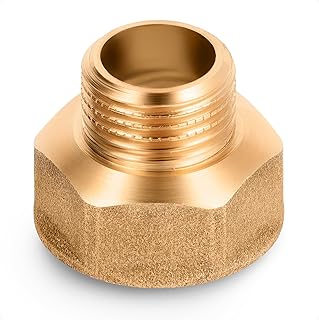 HYDROBIL Water Pipe Plumbing Fittings 3/4" BSP Female x 1/2" BSP Male Reducing Adapter, BSP Fittings, Brass Plumbing Joints and Connections, 10 Bar, Max. Temp. 95°C, BSP Connector