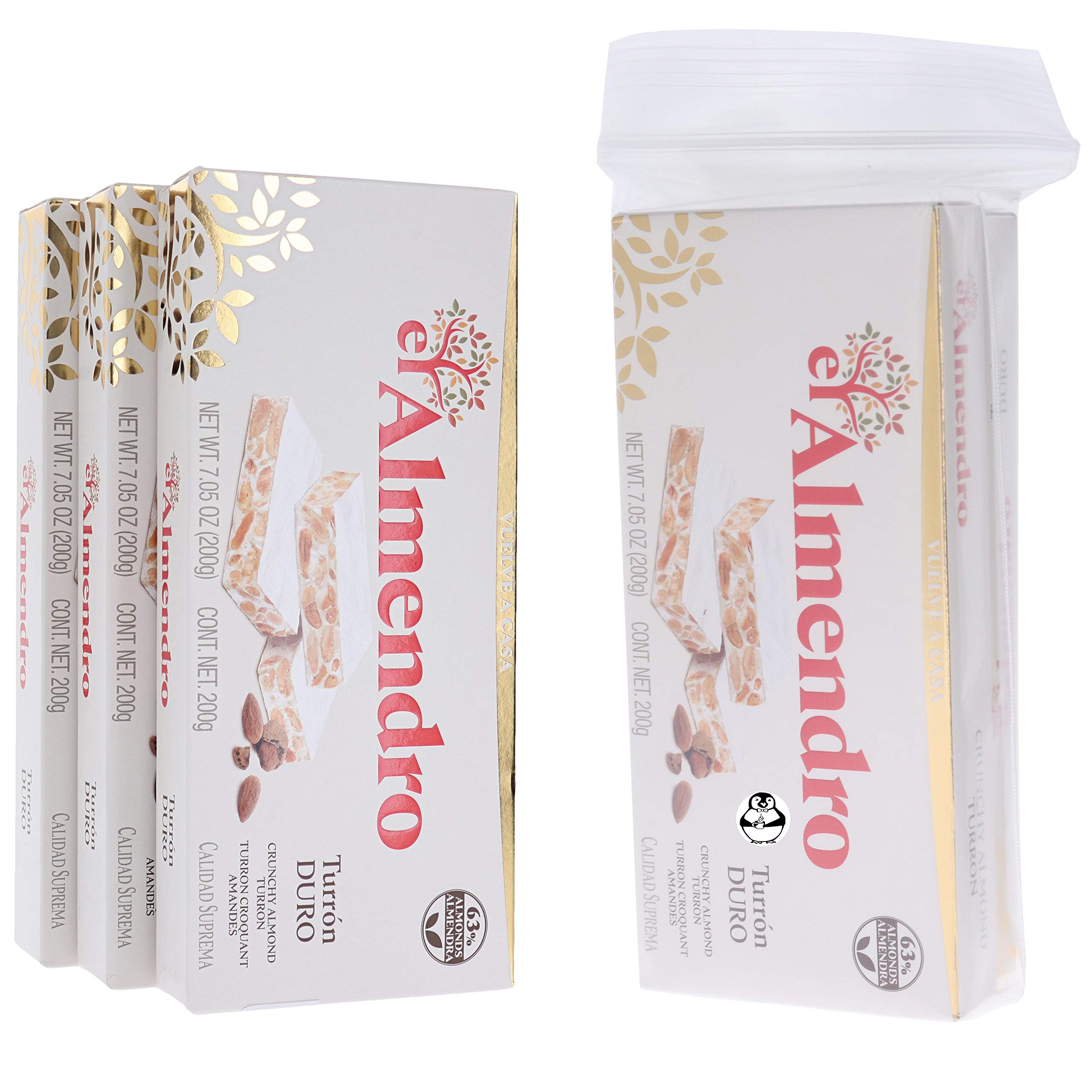 El Almendro Turron Crunchy Nougat – (lot de 6) avec pochette de rangement rapide