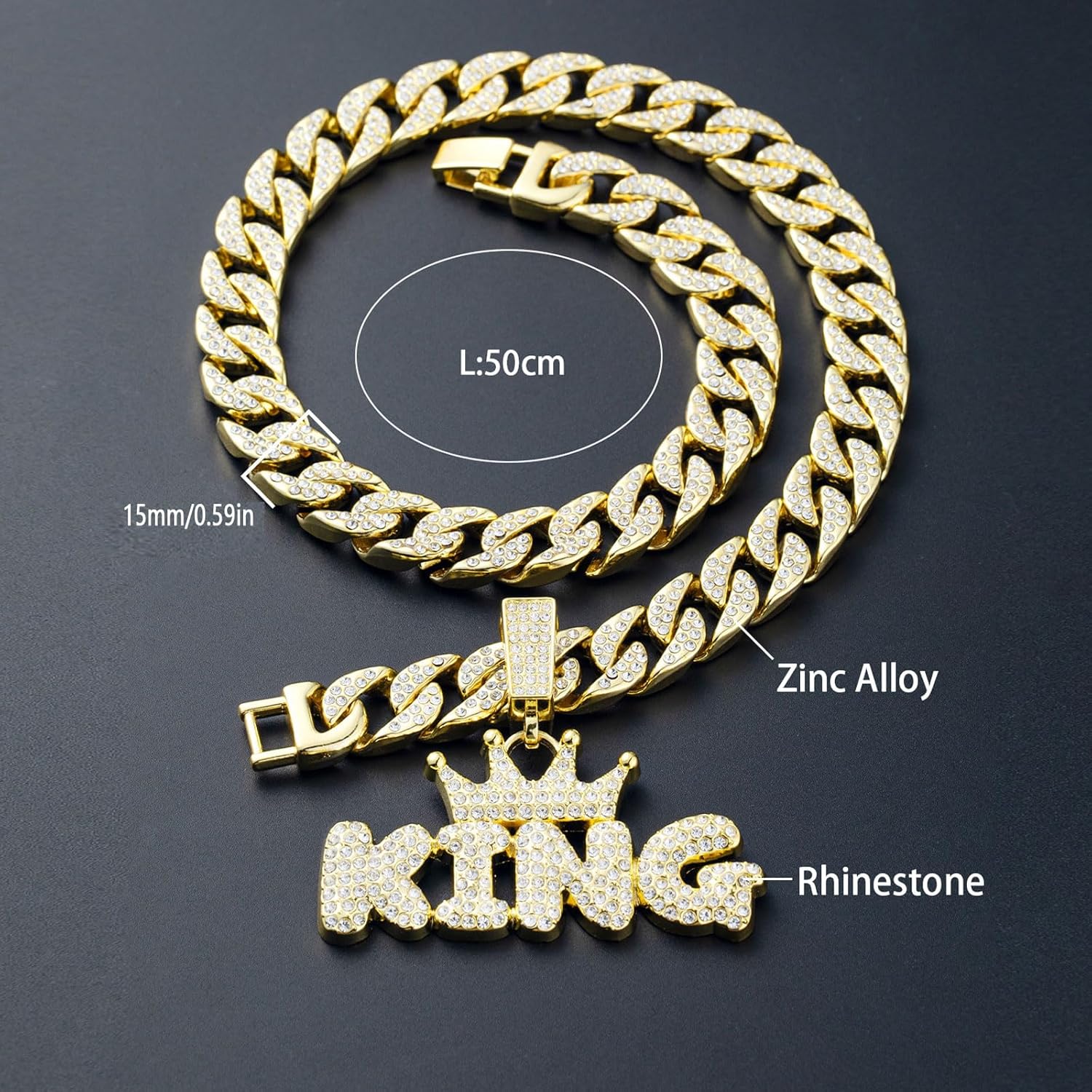 KING Necklace for Men Stainless Steel Religious Retro Nail Cross Pendant Necklace - Image 3