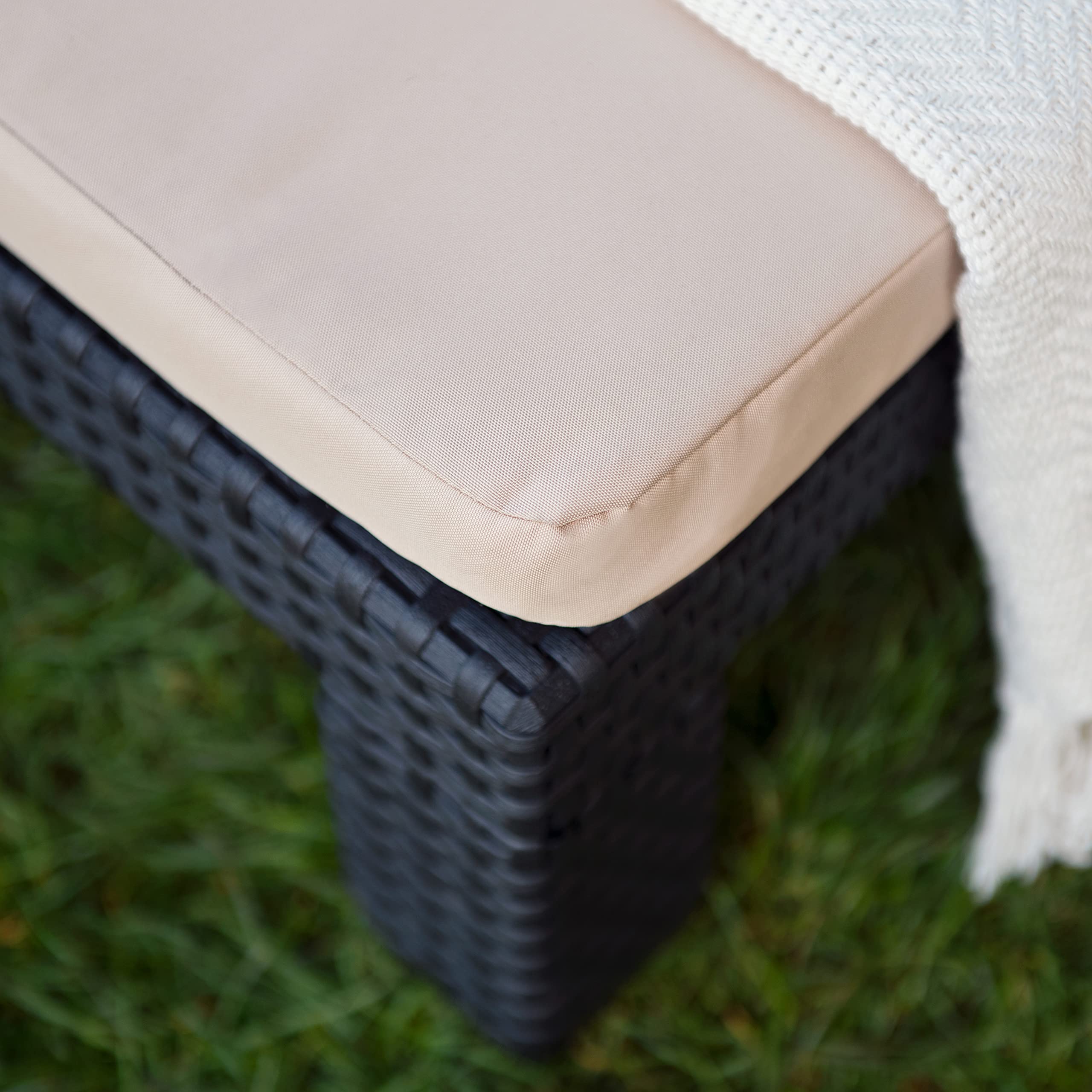 Gardenista Cojín de reemplazo para Tumbona de jardín para Allibert Keter Daytona | Cojín para Tumbona de ratán reclinable Muebles de Patio | Resistente al Agua y Ligero | Relleno con Fibra (Roca)