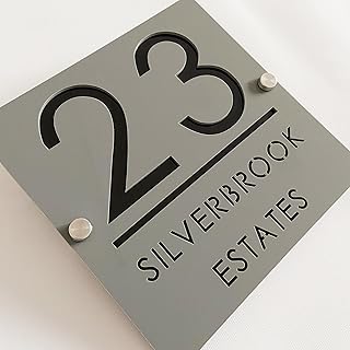 Personalisiertes 3D-Hausnummernschild aus Acryl, rauchgrau und schwarz, schwebende Zahlen, wetterfeste Beschilderung für Innen- und Außentür, ideal für Haus, Hotel, Wohnung, Geschäft