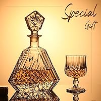 Vista 3 de Decantadores de whisky de cristal, decantador sin plomo con tapón de vidrio, decantador de vodka para vino, decantadores para alcohol, bourbon