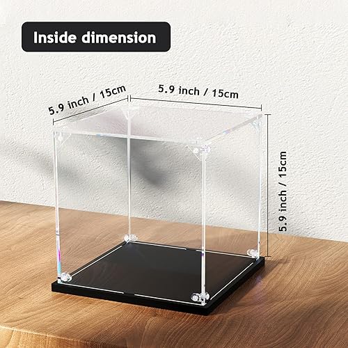 Miniatura 7 de Vitrina de acrílico transparente autoensamblable para coleccionables, caja de exhibición de acrílico, estuche de vidrio alternativo para figuras de