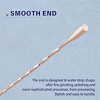 Vista 5 de BRIOUT - 2 cucharas de barra de 12 pulgadas, agitadores de mezcla de mango largo para bebida, cuchara coctelera de acero inoxidable, color oro rosa