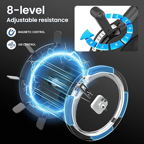 Miniatura 3 de ERGOLIFE Air - Bicicleta estática de resistencia magnética con ventilador exclusivo, aplicación App, 8 resistencias para ciclismo en interiores con