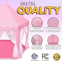 Vista 3 de ORIAN Tienda de campaña Princess Castle Playhouse para niñas con luces LED de estrella – Para interiores y exteriores, tienda de campaña grande