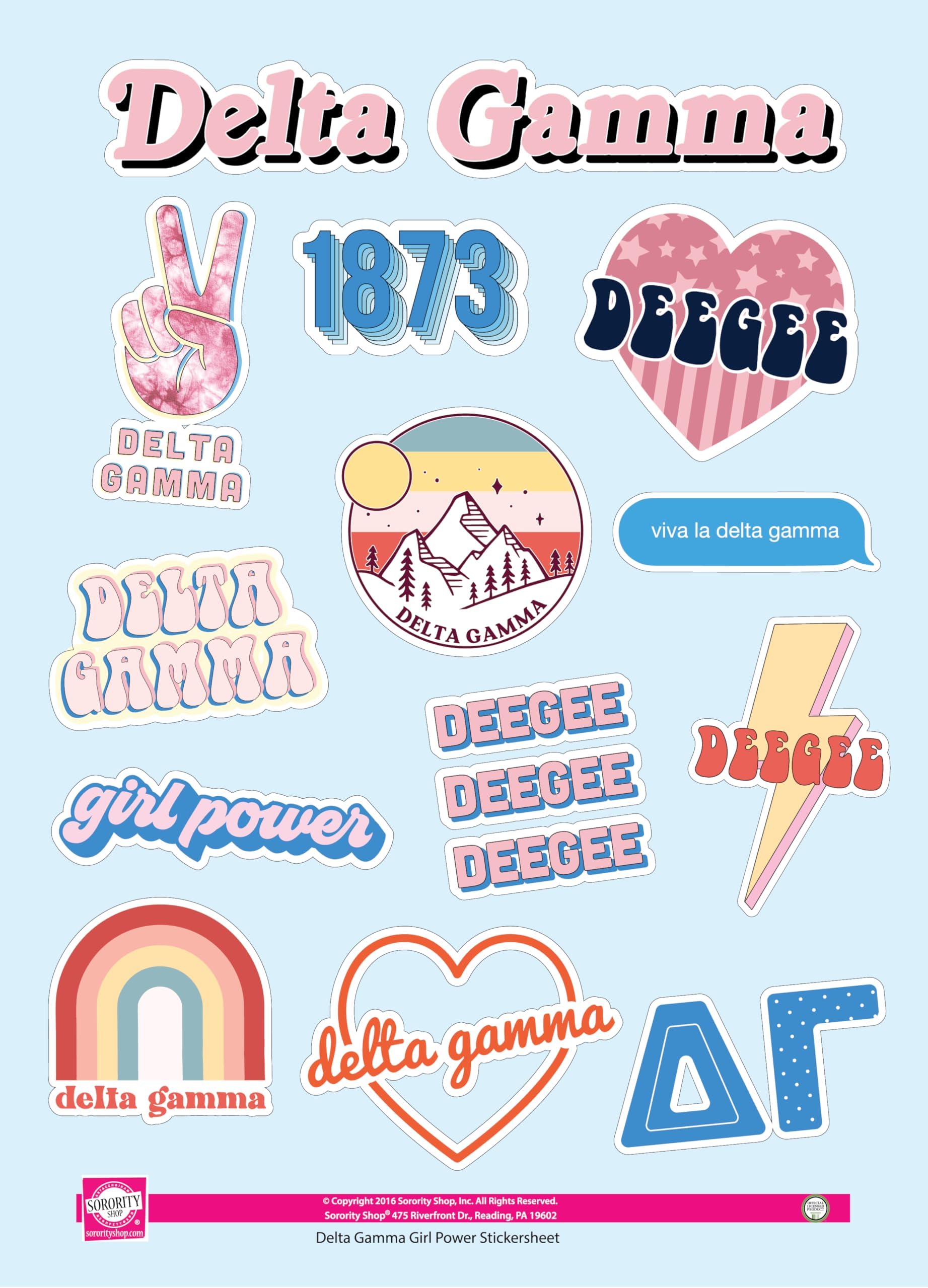 Amazon.com: Delta Gamma Sticker Sheet - Western Design Vinyl Sorority ...