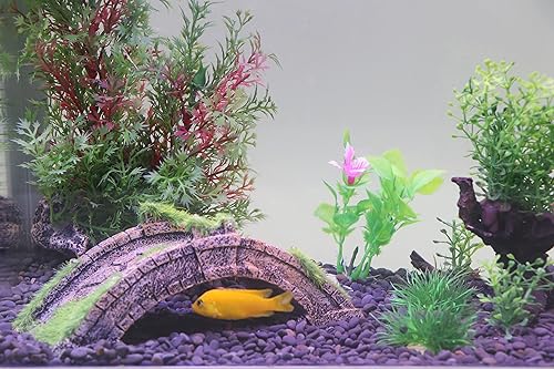 Miniatura 9 de AQUA KT Acuario Puente de arco de un solo tablón puente levadizo roca para cíclidos Guppy Betta Glofish Tank Decoración de paisaje