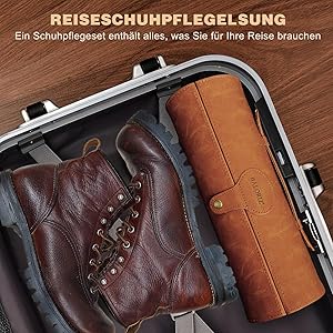 WERNMIND Schuhpflege Set - 13-teiliges Politur Kit Für Leder Schuhe