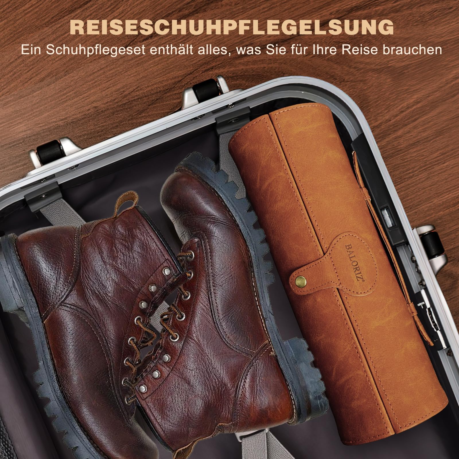 Schuhcreme & Pflegeset, Schuhputzset für Leder mit Schuhbürsten, Schuhcreme für Lederstiefel, Schuhpflege und -reinigung als Geschenk für Männer und Frauen Vatertags-Geschenkset