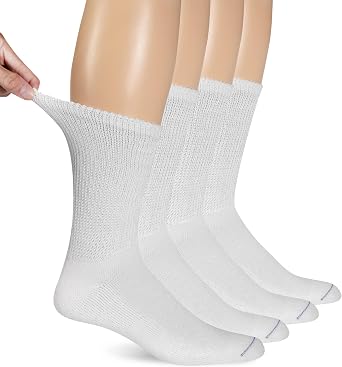 Dr. Scholl's Men's Diabetes & Circulator Socks, White, Shoe Size:7-12