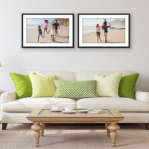 Vista 748 de Americanflat Portarretratos de 8 x 12 pulgadas con plexiglás pulido, juego de 2 portarretratos de 6 x 8 pulgadas con paspartú o para fotos de 8 x 12