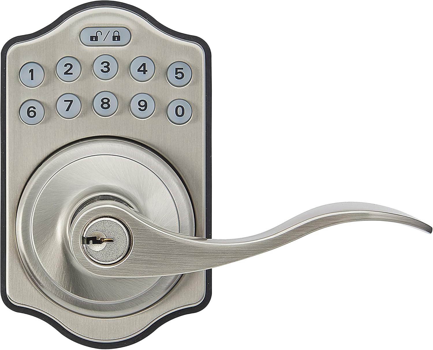 shipfree Amazon Basics Electronic Keypad Entry Lever Lock Satin Ni Door
