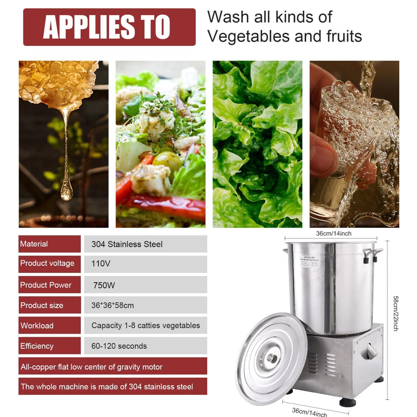Centrifuga elettrica per insalata, centrifuga per verdure Essiccatore per