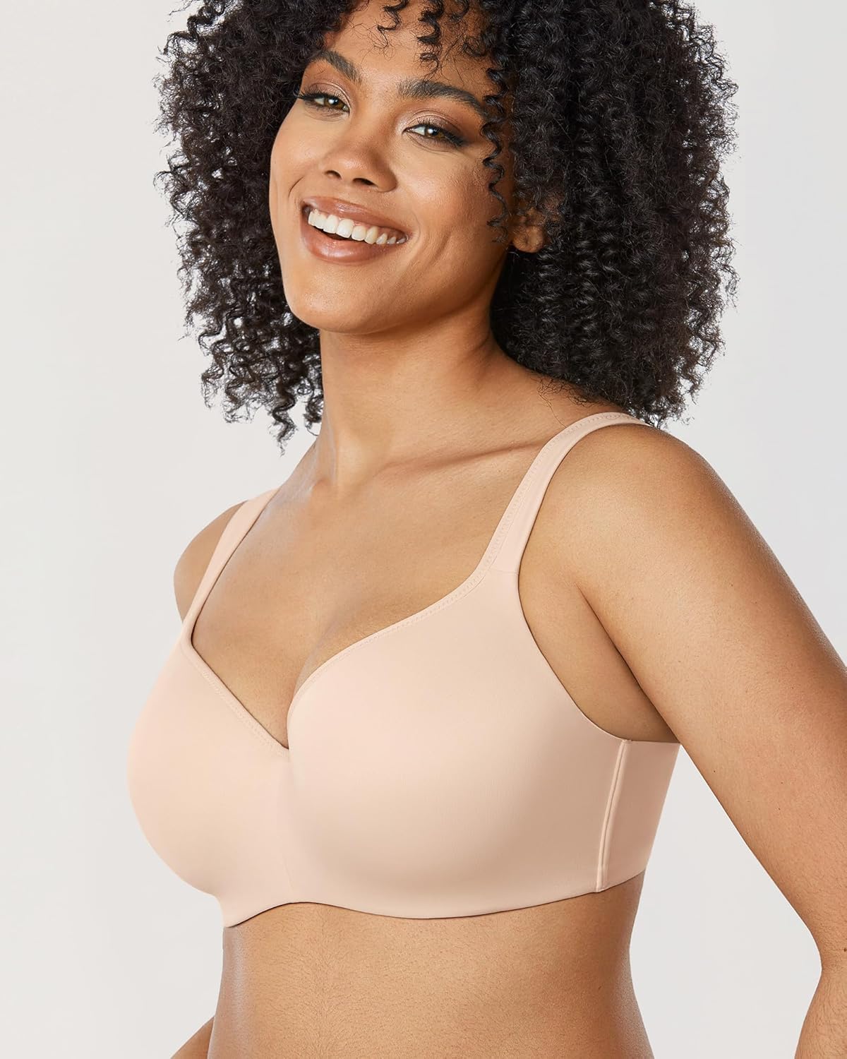 DELIMIRA Women's Balconette Bra Full Coverage Plus Size Tshirt Underwire Back Smoothing Seamless Bras - Image 5