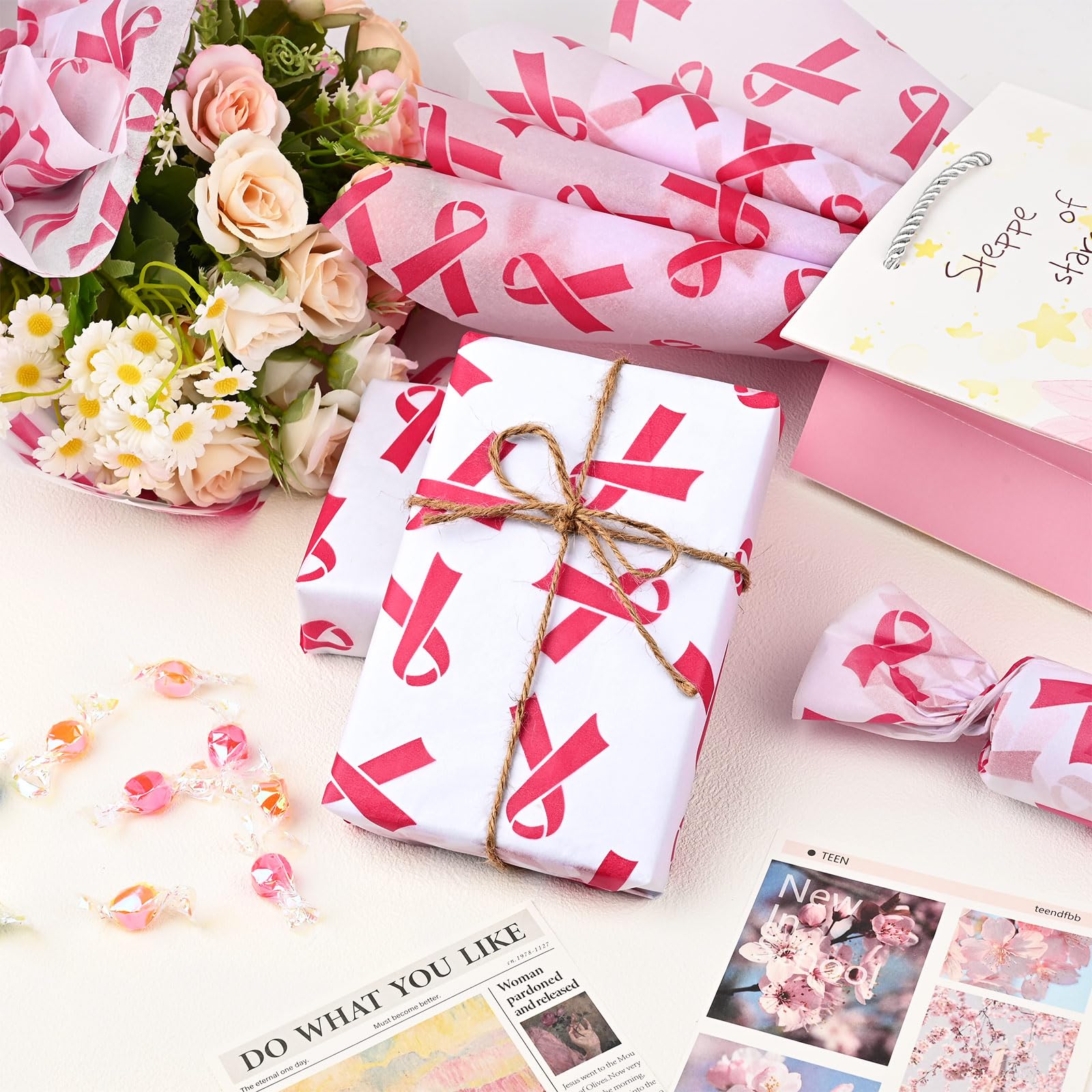 Pink Ribbon Tissue How To Make A Ribbon With Tissue Paper Try Tissue Paper Collage