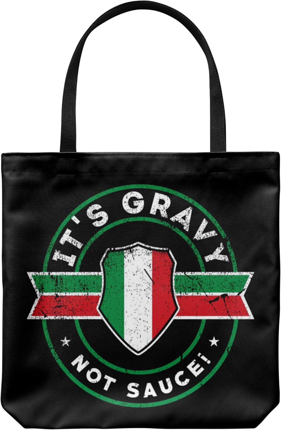 Tote Bag Italy Themed - Gravy Casual & Big but Stylish Poplin Shoulder Handbag for Work & Travel