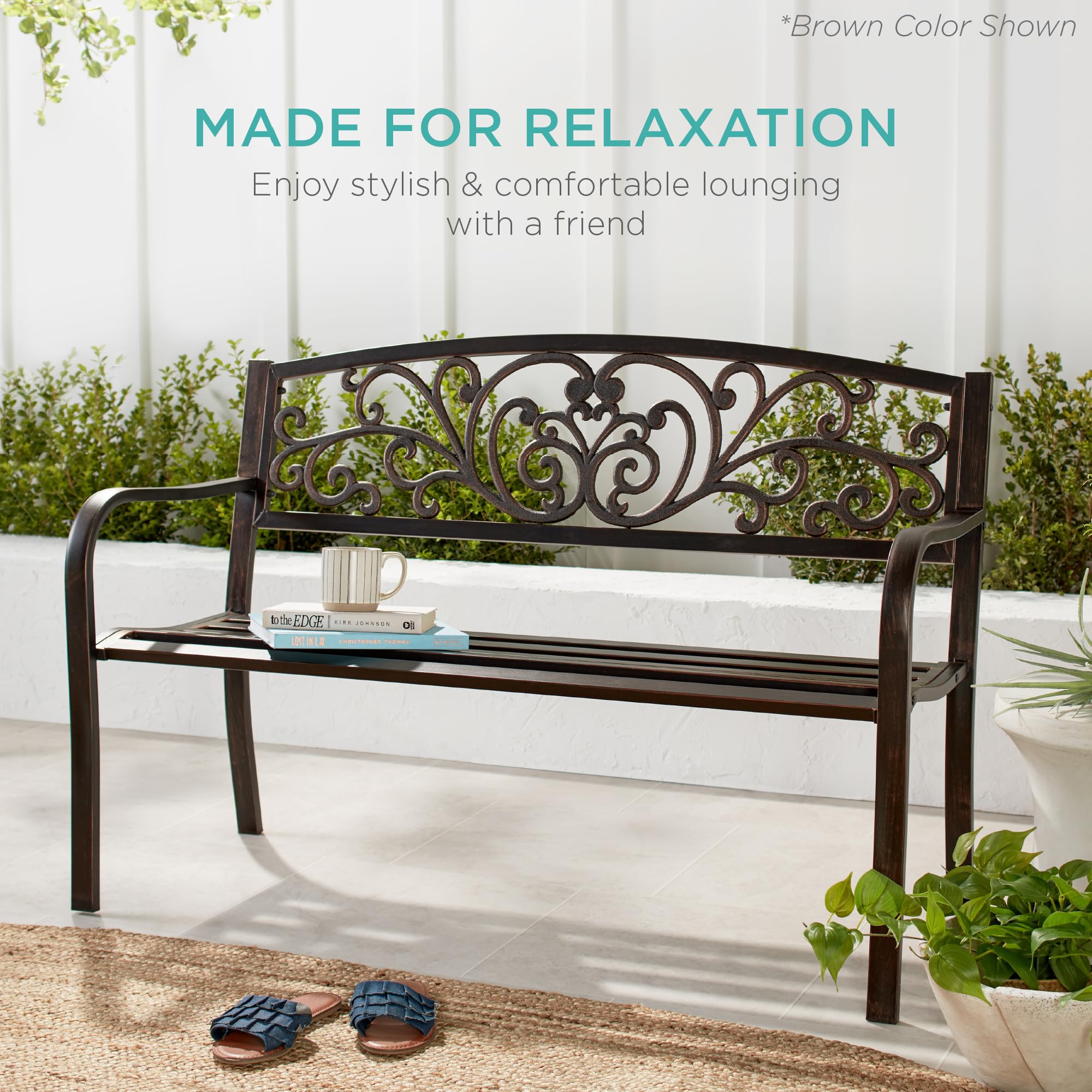 The 5 Garden Benches Worth Setting Out in 2026 3 Best Choice Products Outdoor Bench Steel Garden Patio Porch Furniture for Lawn, — product photo