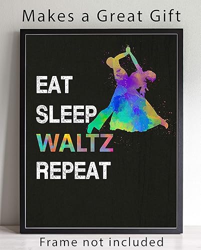 Miniatura 2 de Eat Sleep Waltz Repeat Quote Wall Art, 11x14 Unframed Print Poster, Gift for Ballroom Dancer, Dance Teacher, Fan, Studio Decor