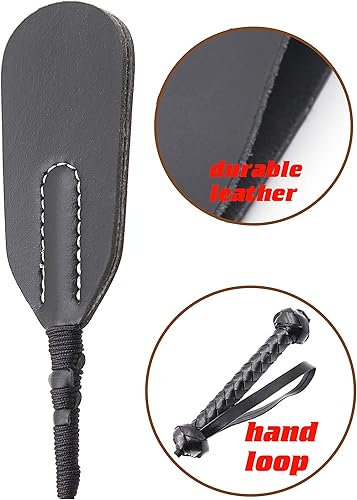 Miniatura 2 de Cultivo de caballos de 18 pulgadas, látigo de 33 pulgadas, látigo ecuestre de cuero para caballos - Cultivos para caballos