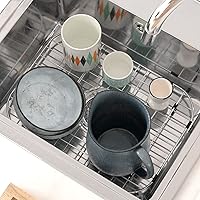 Vista 6 de Escurridor de platos extensible sobre el fregadero, escurridor de platos en el fregadero, rejilla para fregadero de cocina, protector de fregadero