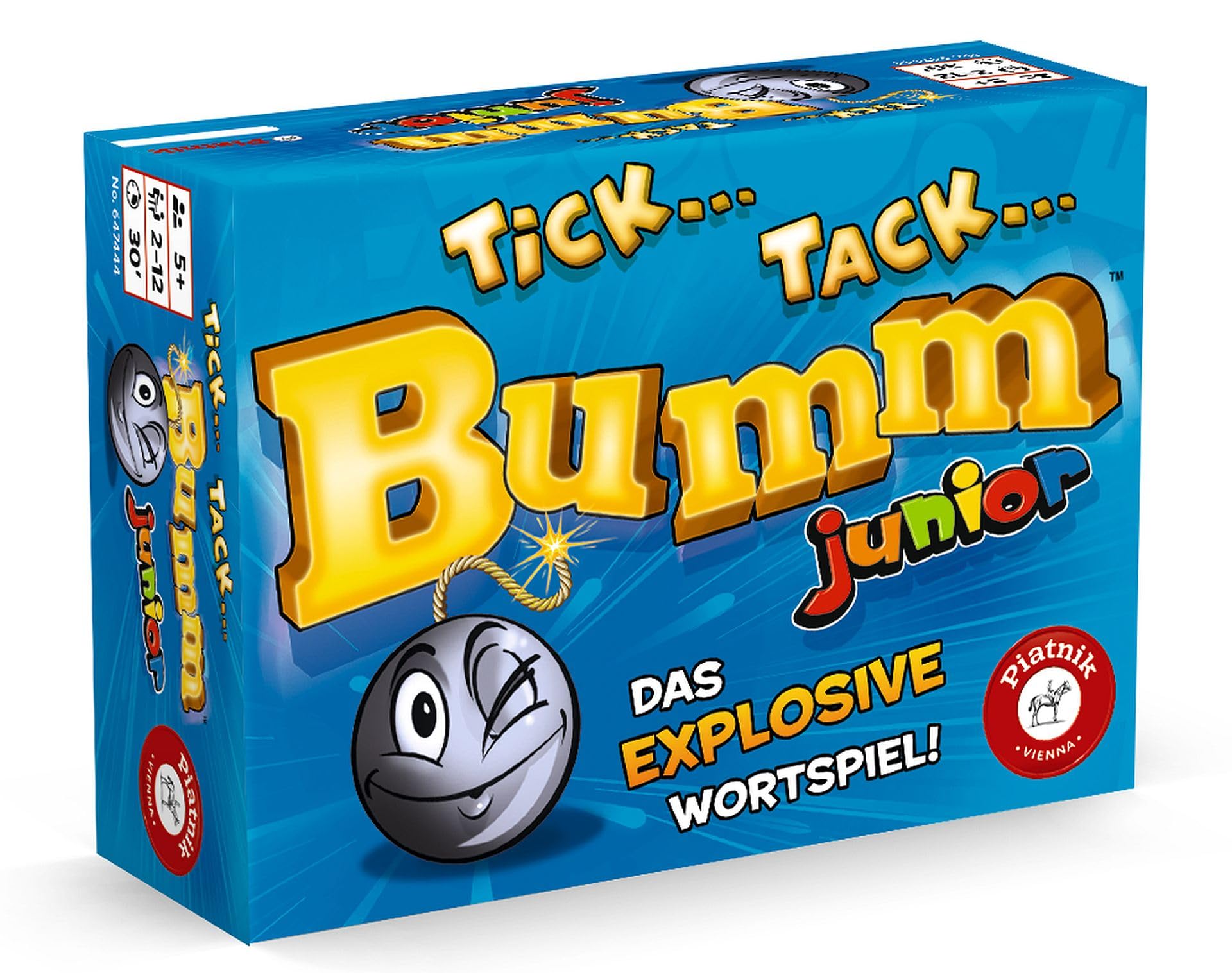 Piatnik 6474 - Tick Tack Bumm Junior / Der Spieleklassiker in der Junior Version / Mit Lerneffekt für Kinder ab 5 Jahren