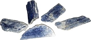 5pc Set Blue Kyanite Blades with Mica Small Natural Crystal Healing Gemstone Specimens from Brazil for Jewelry or Wire Wrapping