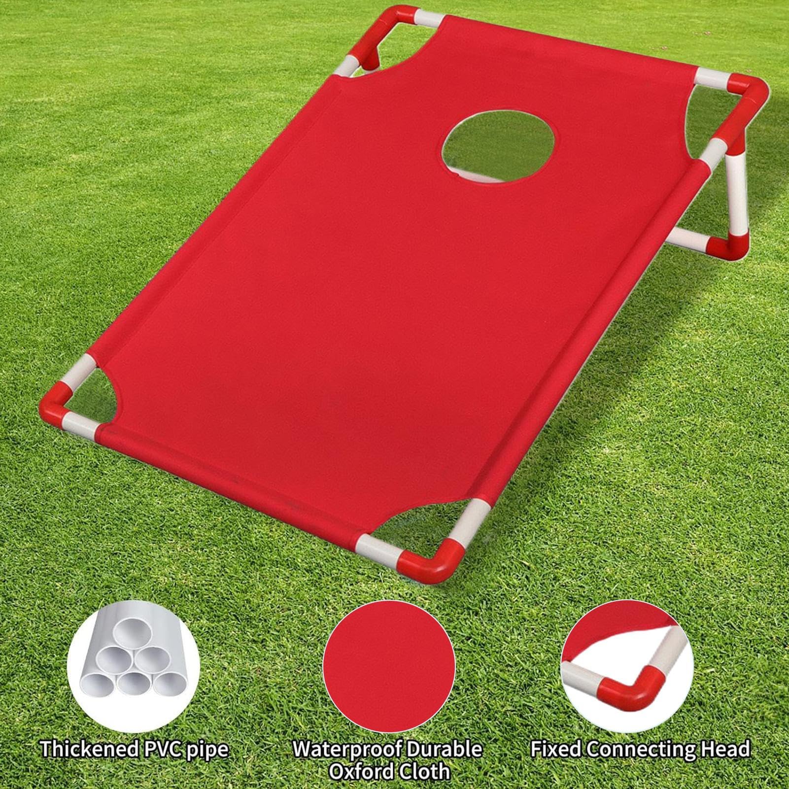 Jeu De Cornhole,Set De Jeu Léger Cornhole | Jeu Portable Gain De Place avec Sac De Rangement pour Jardin Camping Plage Intérieur Extérieur