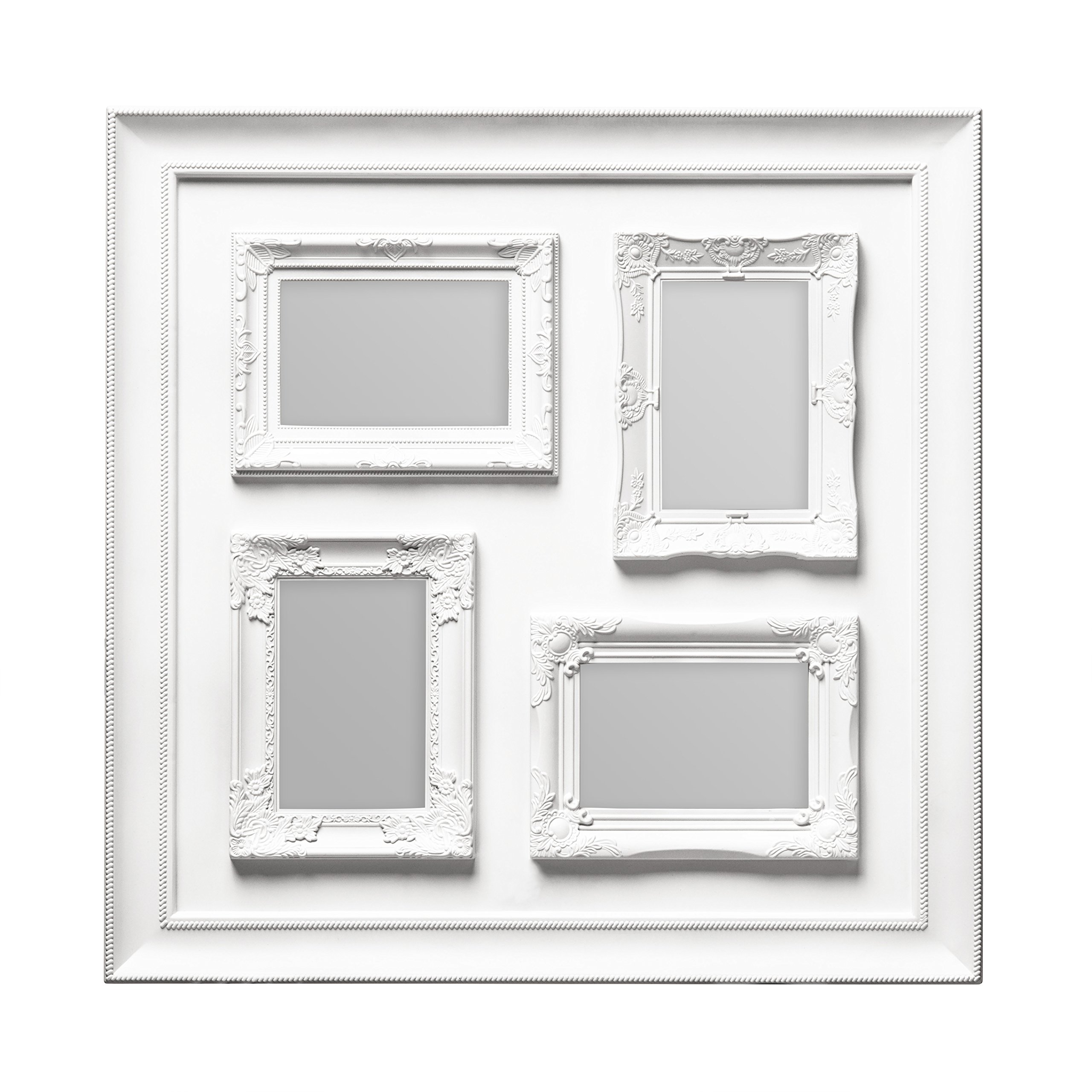 Premier Housewares Multi-Photo Frame for 4 Photos of 4 x 6-Inch Size, White
