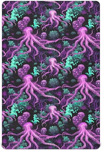 Fitted Crib Sheets Aqua Sea Octopus Baby Crib Sheets for Boy & Girl Toddler Mattress Sheets 21216776
