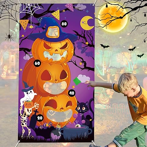 Juegos de Halloween para adultos, adolescentes, niños, fiesta, Halloween, juegos de lanzamiento de bolsas de frijoles, juegos de lanzamiento de