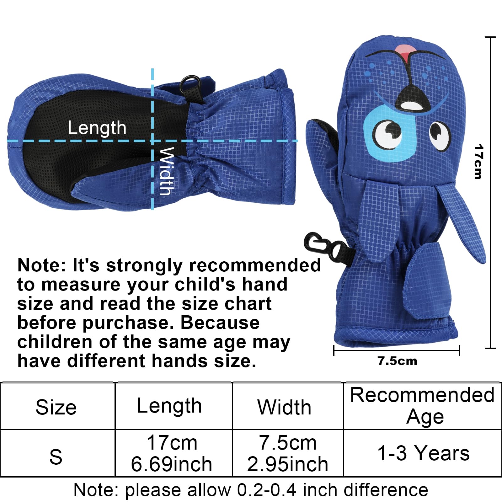 Moufles Enfant Hiver épaisses Avec Attache - Pour Fille Et Garçon 1 à 3 Ans, Chaudes Et Anti-perte - 9