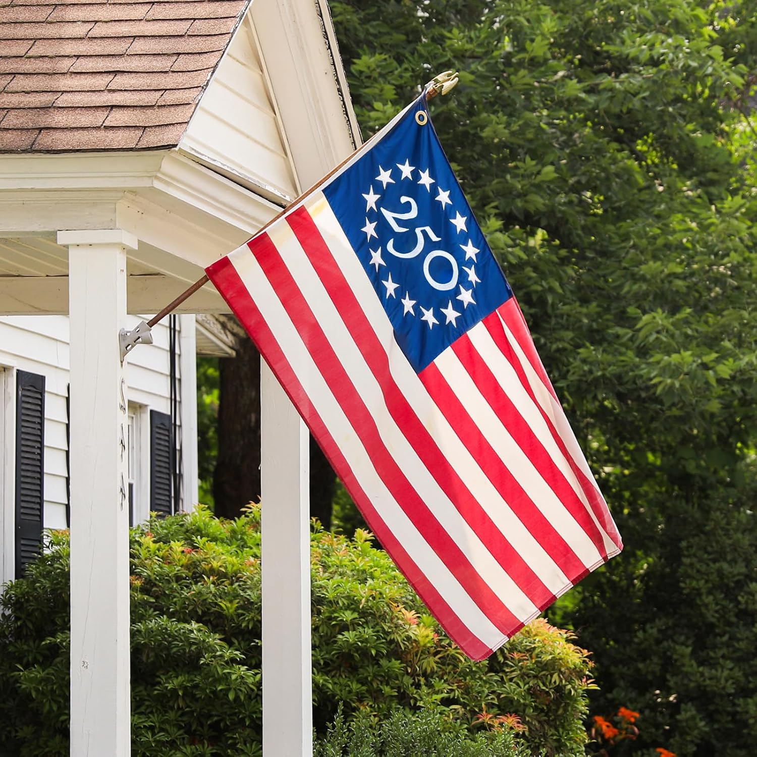 250 Year American Anniversary Flag 3x5 FT Durable 250th Anniversary US Flag Embroidered Heavy Duty Polyester 250 Years USA Flag Outdoor