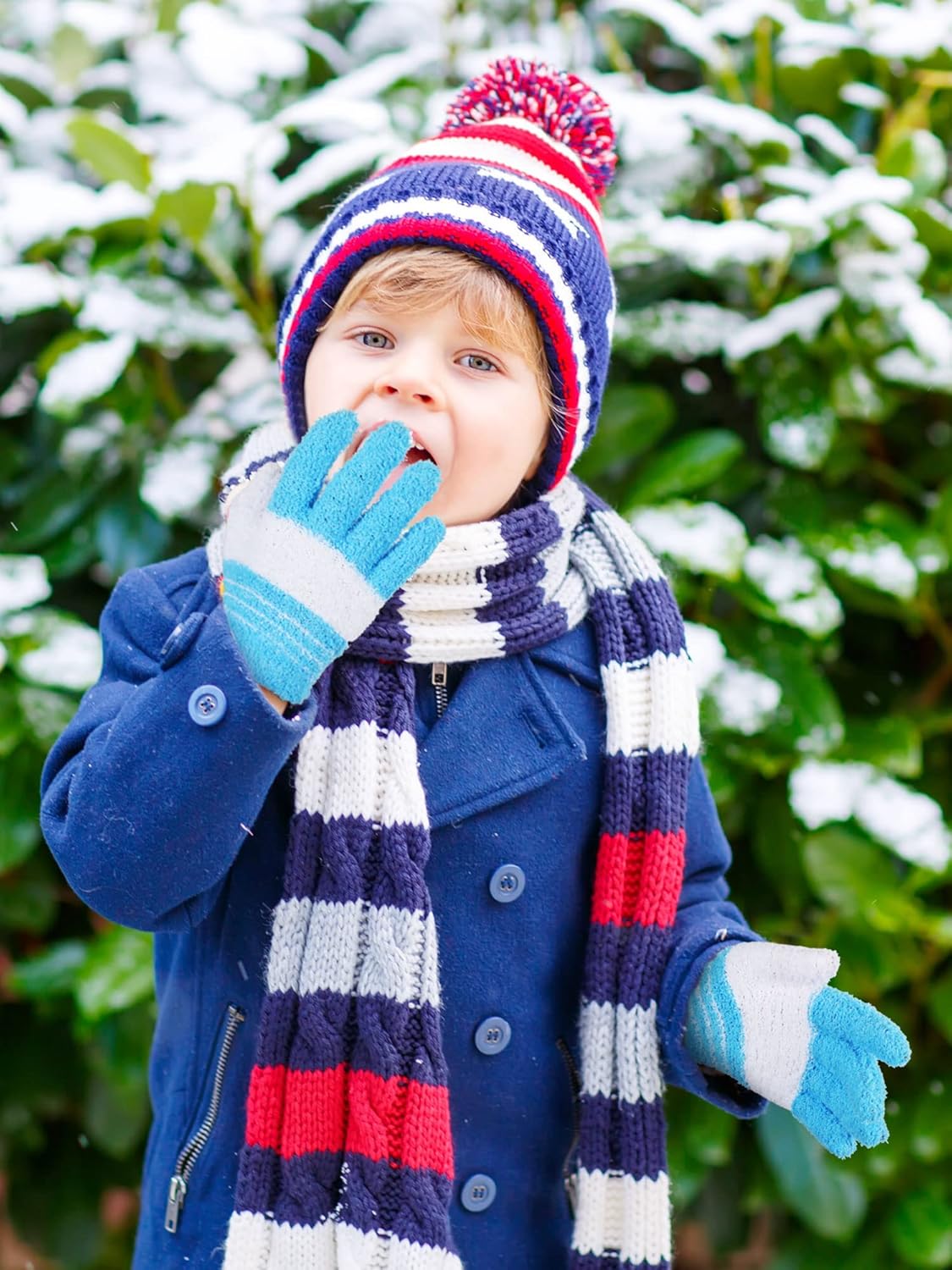 SATINIOR 5 Pairs Kids Gloves Full Fingers Knitted Warm Gloves Winter Mittens for Little Boys and Girls Daily Supplies - Image 4