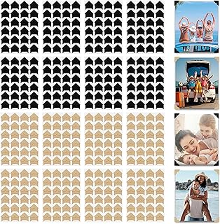 Prasacco 16 Sheets 384 Pcs Photo Corners for Scrapbooking, Photo Corners Self Adhesive Photo Corner Stickers Picture Corners for Scrapbooking Craft DIY Photo Album Journal Diary (2 Colors)