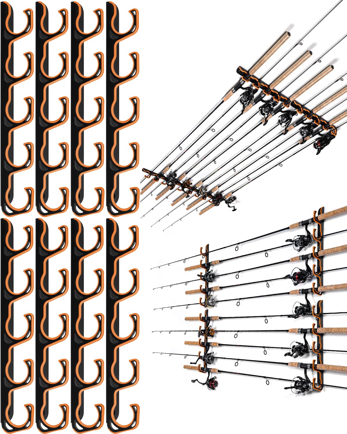 Ghosthorn Fishing Rod Rack,Wall or Ceiling Mounted Pole Holder Garage