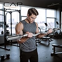 Vista 5 de CAP Barbell 47-Inch Olympic EZ Curl Bar for 2-Inch Weight Plates Multiple Options