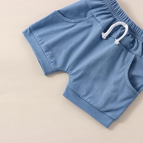 Miniatura 6 de fhutpw Conjunto de ropa de verano sin mangas para bebé recién nacido, 6, 12, 18, 24 meses, chaleco con bolsillos y pantalones cortos