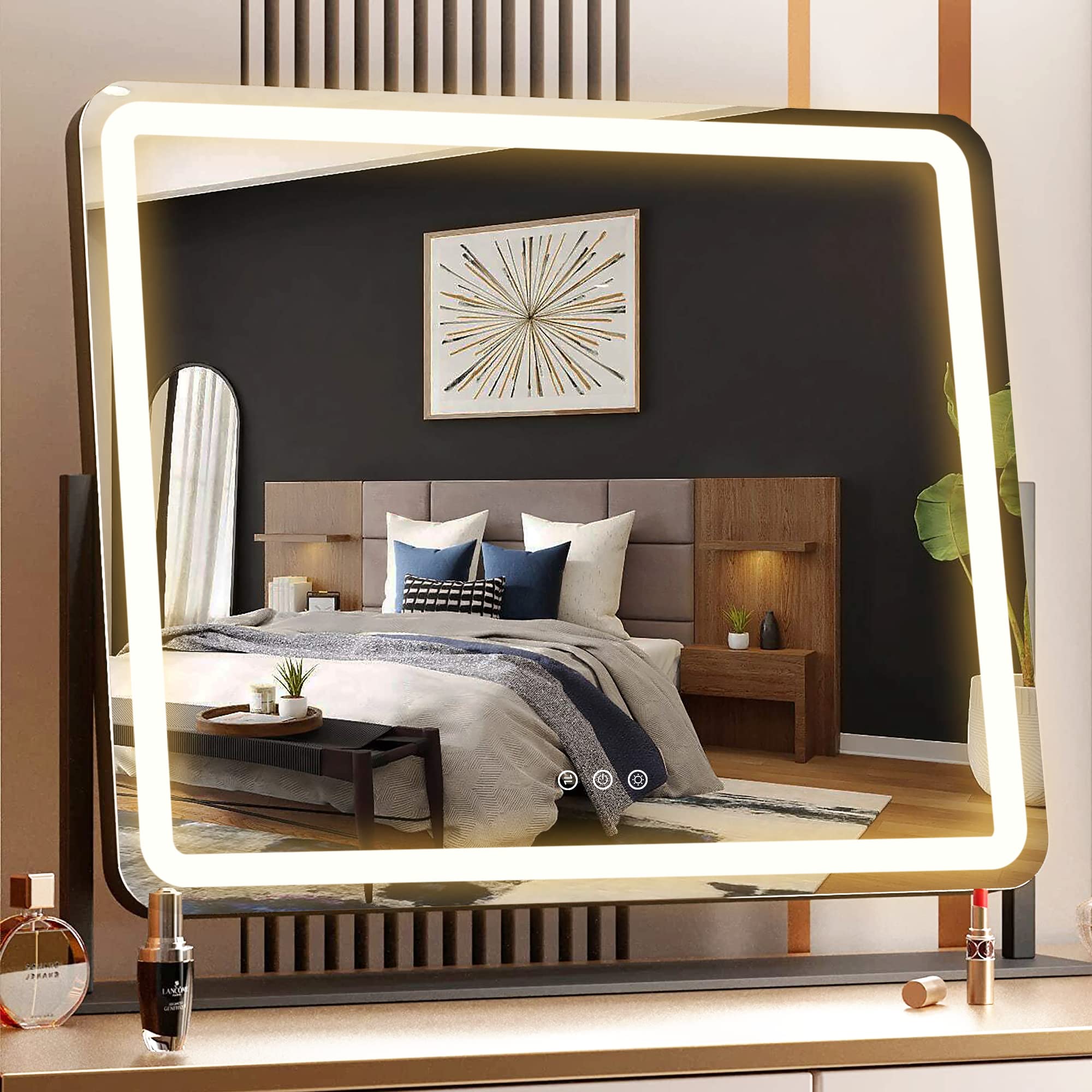 Hasipu Vanity Mirror with Lights,LED Makeup Mirror,24.2" x 18.9" Mirror