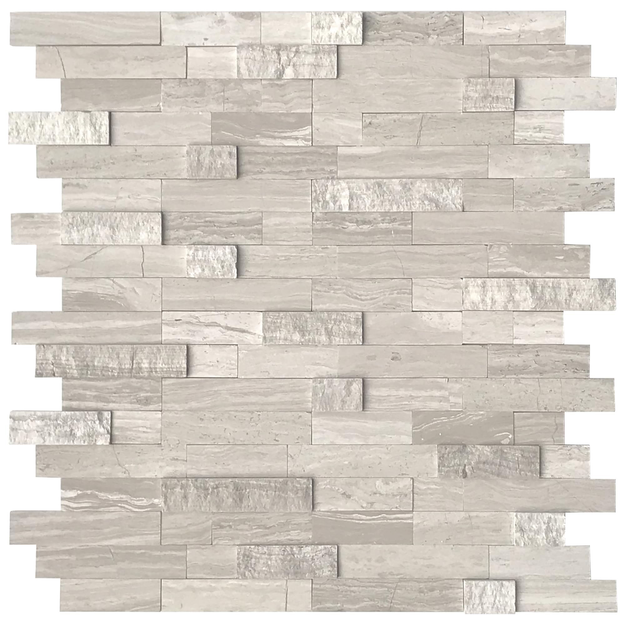 Photo 1 of SUNWINGS 5-Sheet Peel and Stick Mosaic Natural 3D Stone Self Adhesive Marble Tiles, 11.5" x 10.7" Stick on Backsplash for Kitchen Bathroom Fireplace Vanity, Mixed Tan