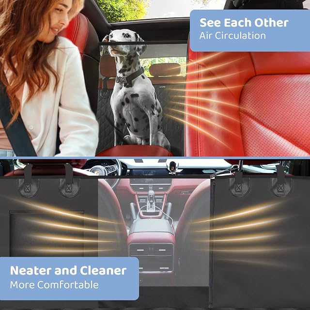 Foto 5 de 8 de KYG Funda Perros Coche Cubierta de Asiento para Mascota Impermeable y Resistente Protector Coche con Ventana…