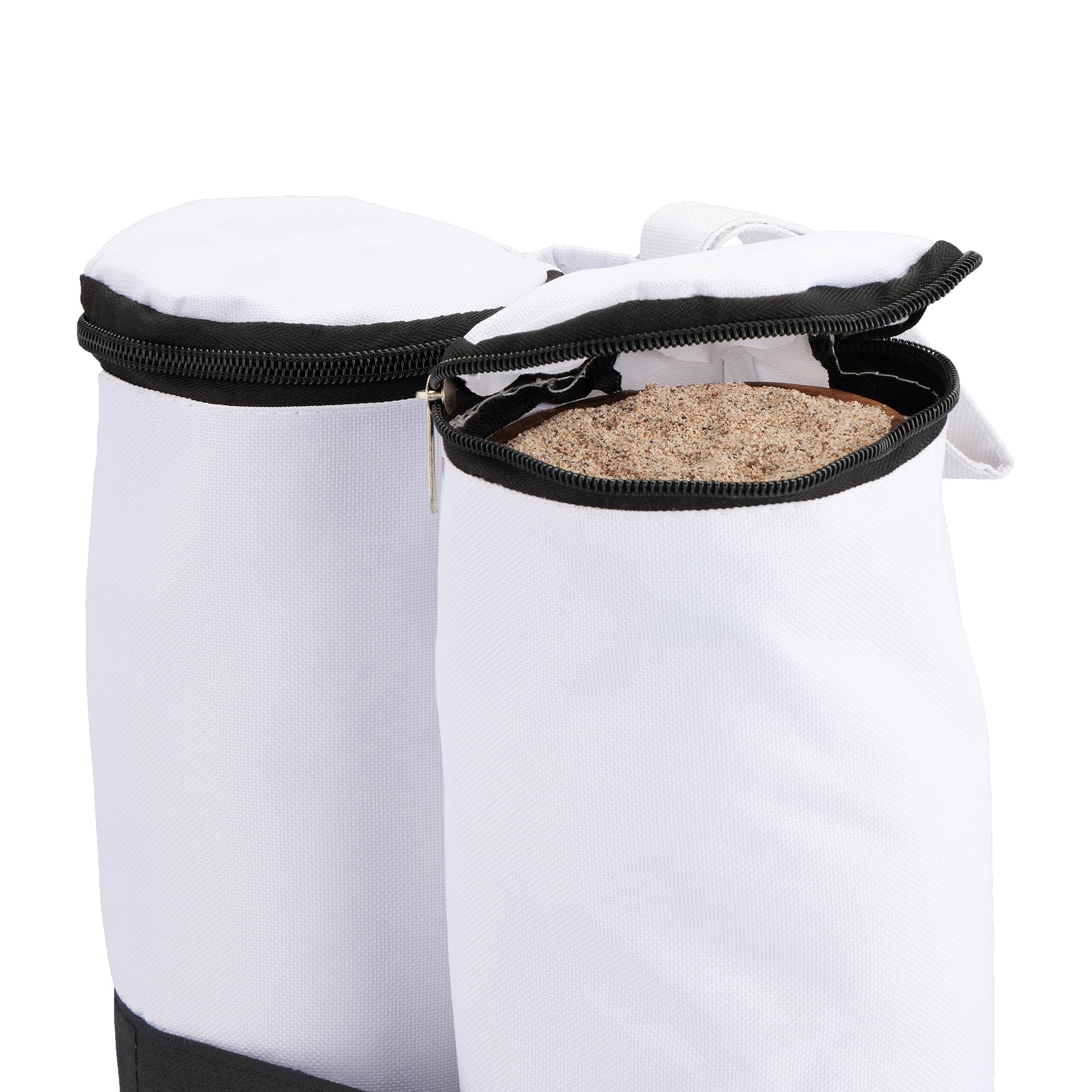 Relaxdays Sac de lestage, Lot de 4, Tissu Oxford, à remplir de Sable, Fixation de Tente, Poids, tonnelle, Blanc