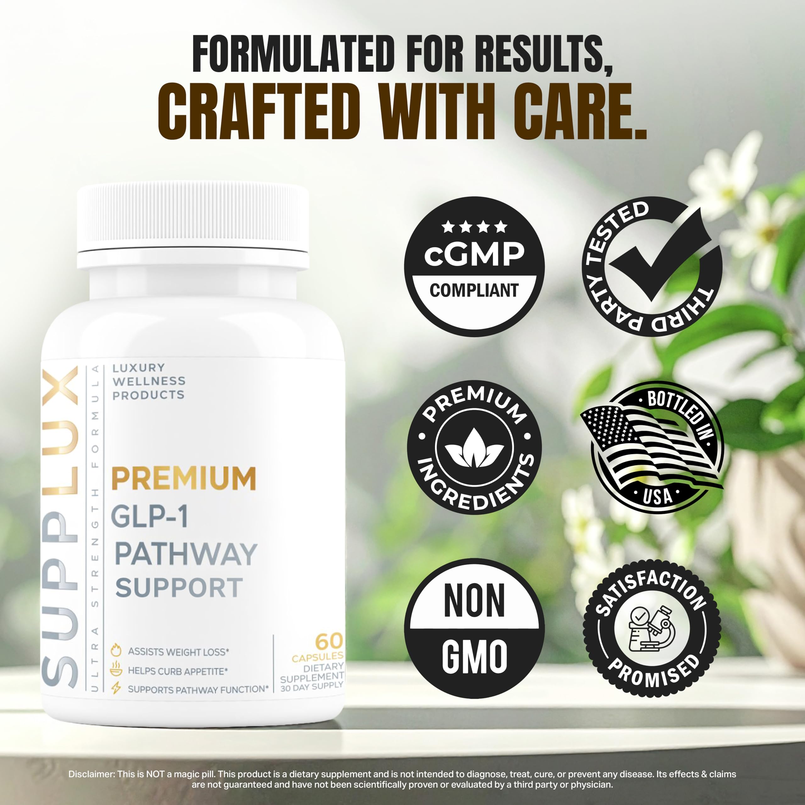 PREMIUM GLP-1 Weight Loss Support - Assists Metabolic Pathways Linked to GLP-1 Signaling - Promotes Weight Loss for Women & Men, Helps Appetite Control & Promotes Energy - 3rd Party Tested - 60 Pills — Amazon image 5