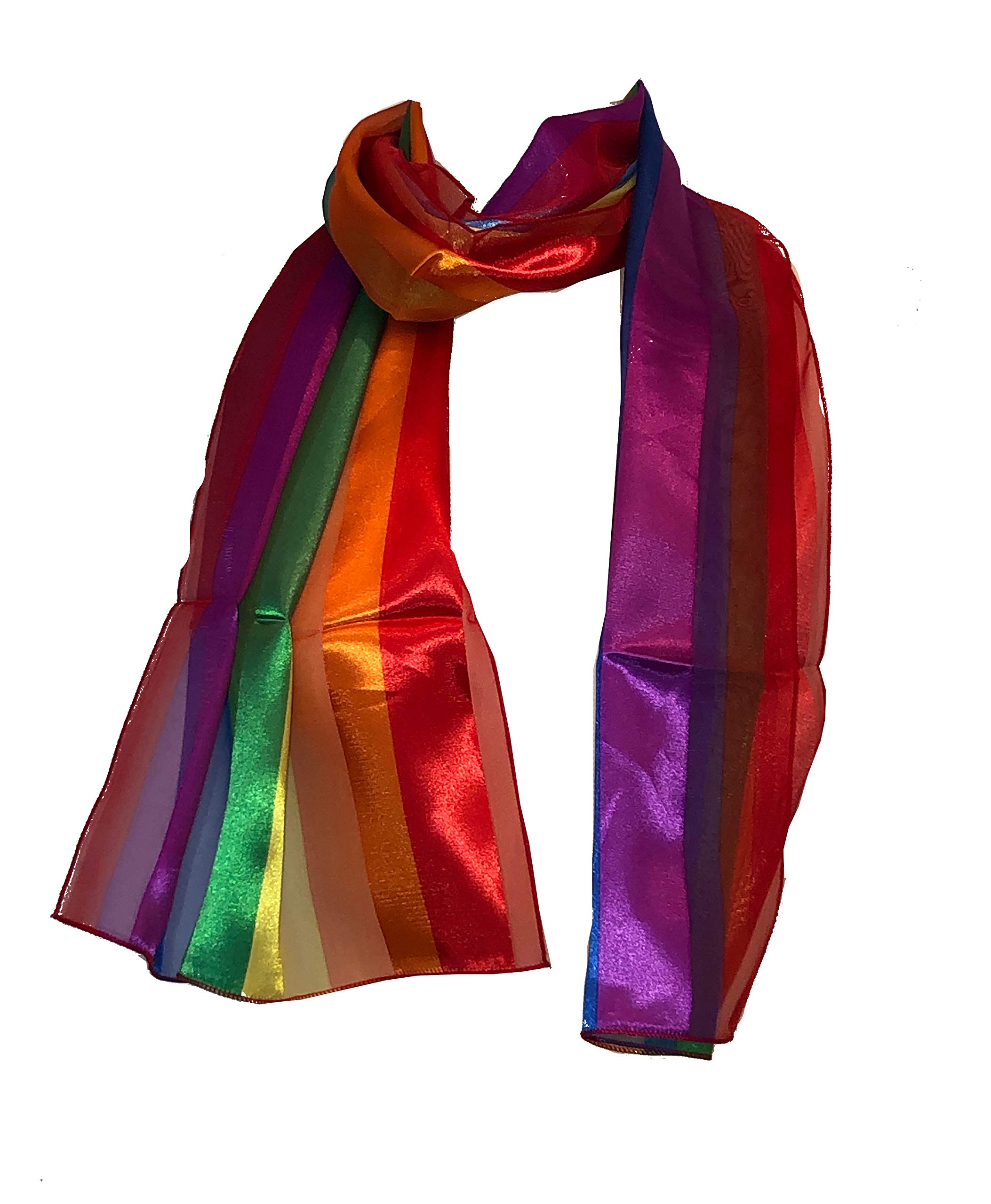 Pamper Yourself Now Gay pride scarf rainbow multi coloured stripes scarf
