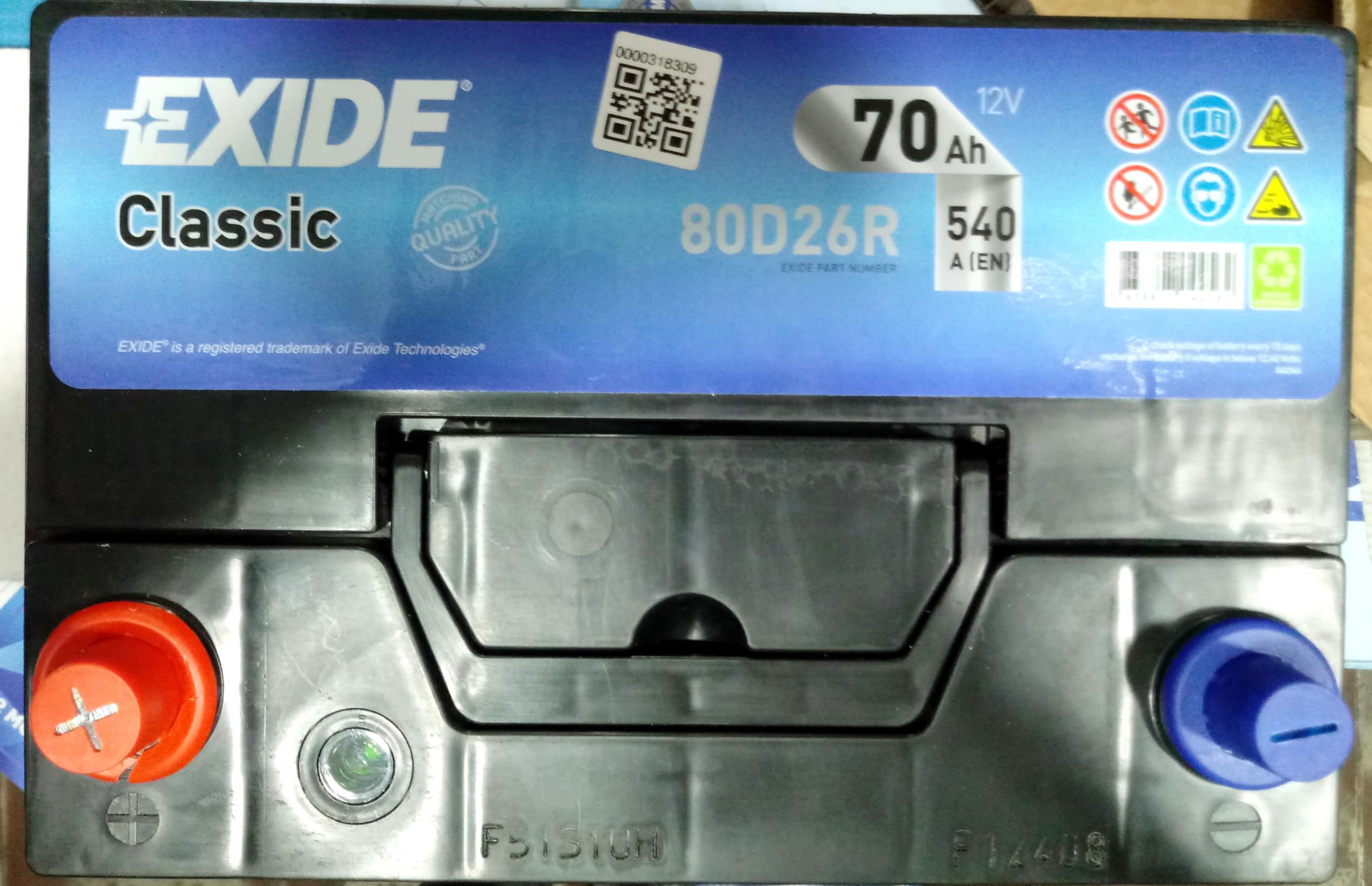 EXIDE CAR BATTERY 80D26R / NX110-5MF 12V 70AH R-TYPE