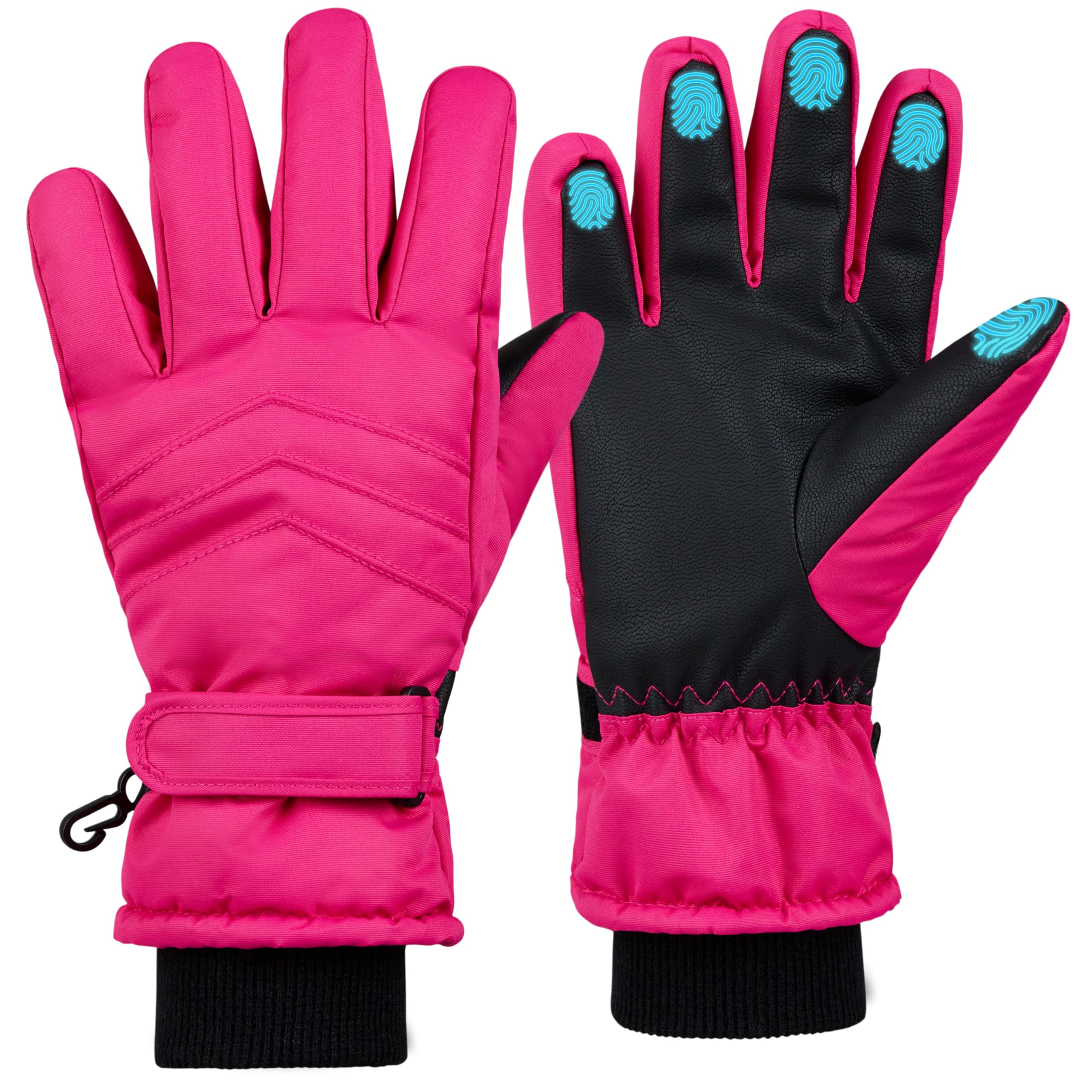 CityComfort Guantes de Esquí para Niñas, Guantes Térmicos Impermeables Táctiles para Niños y Adolescentes 6-15 Años, Guante Invierno Cálido Esquí Snowboard Nieve