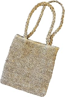 Handwoven Hemp Shoulder Tote Bag, Natural Fiber Everyday Purse with Braided Handles, Boho Accessory