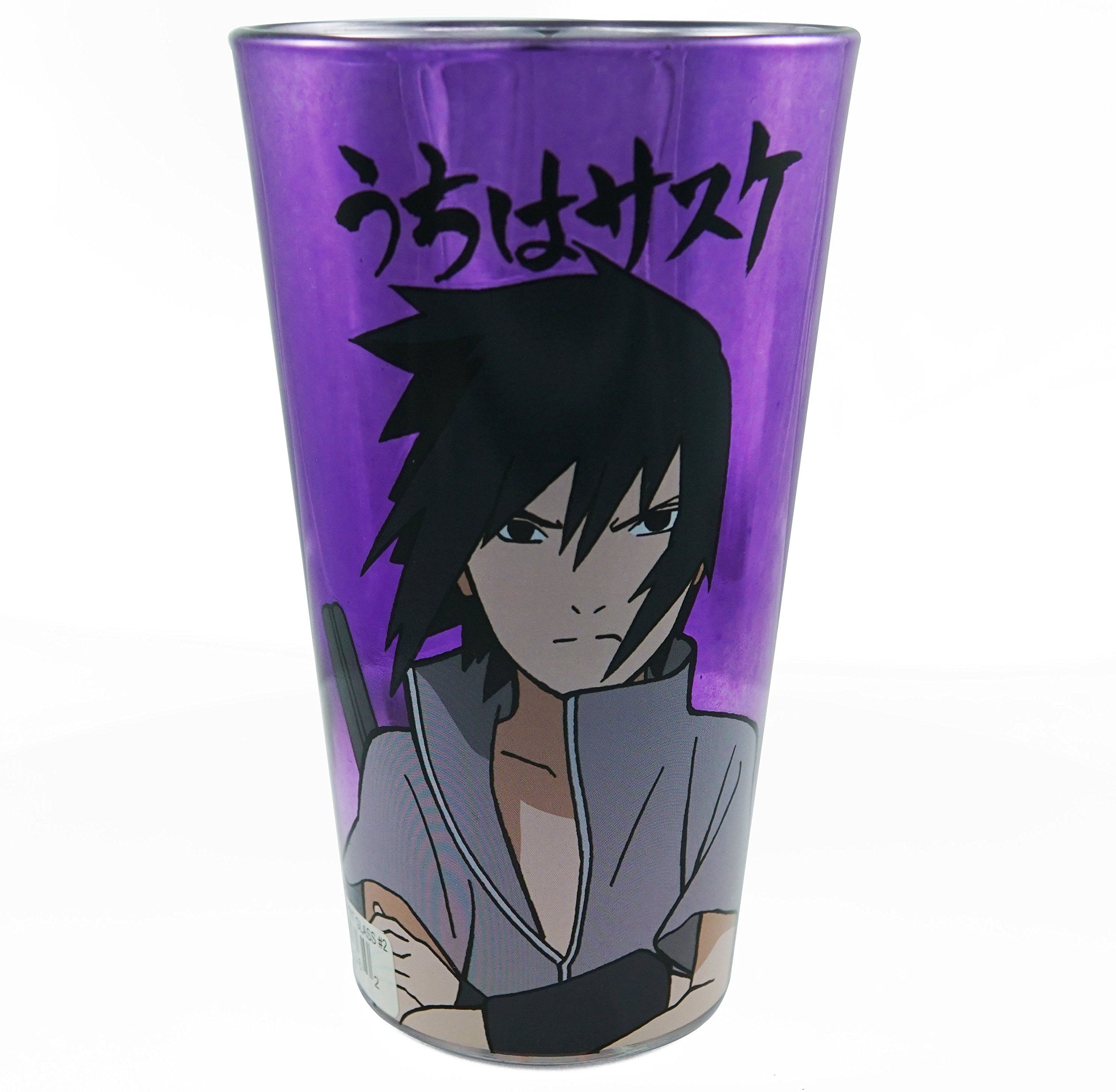 Amazon.com | Naruto Shippuden OFFICIAL Uchiha Sasuke PREMIUM Metallic Pint  Glass, 16oz Purple, 16 OZ: Beer Glasses